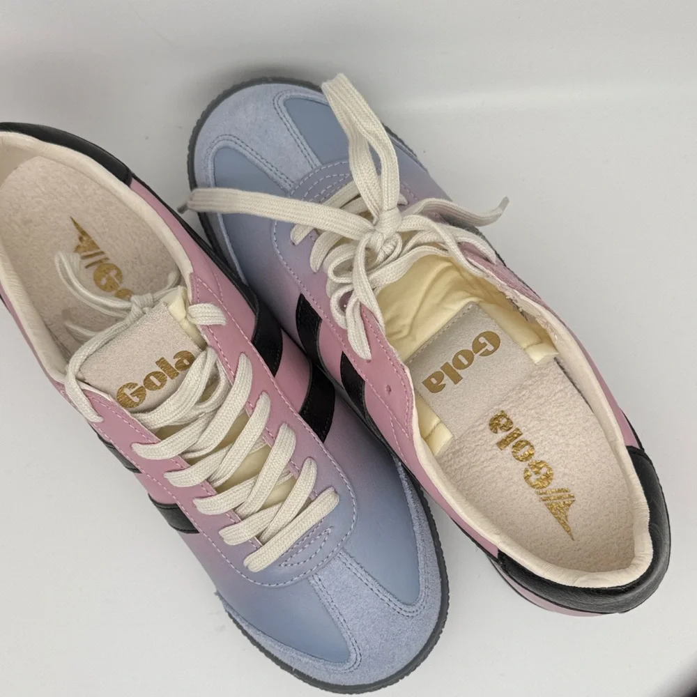 Gola Elan Ombre Low Top Leather Suede Purple, Pink Black Sneakers Size 7.5 - NEW